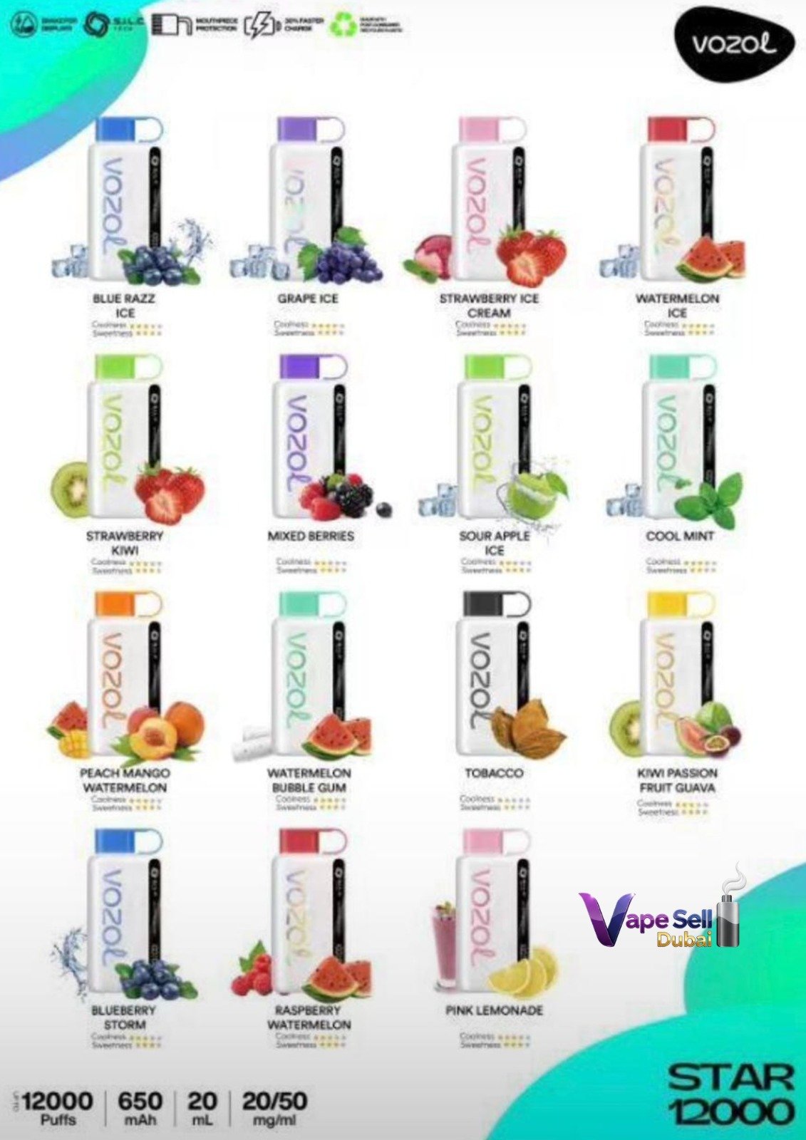 Vozol Star 12000 Puffs Disposable Vape